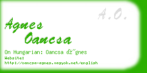 agnes oancsa business card